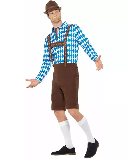 Niebiesko-brązowy kostium Bawarczyk dla dorosłych, Rozmiar: X-Large, image 3