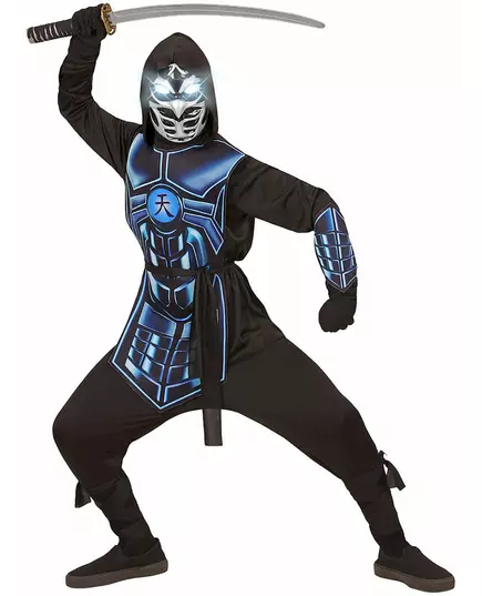 Kostium cyber ninja światła i dźwięku dla dziecka, Rozmiar: 8-10 lat (140 cm), image 3
