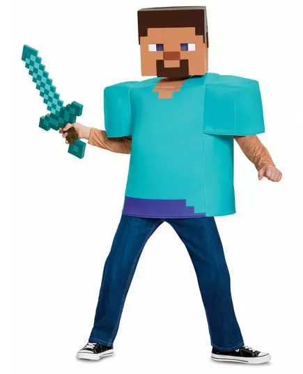 Kostium Steve Classic Minecraft™ dla dzieci, Rozmiar: 10-12 lat (137 - 149 cm), image 3