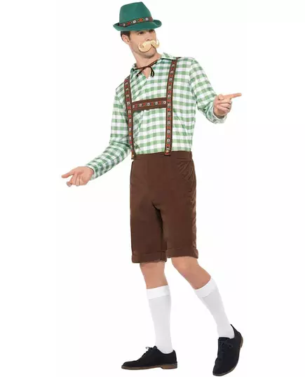 Kostium zielono-brązowy Bawarczyk dla dorosłych, Rozmiar: Large, image 4