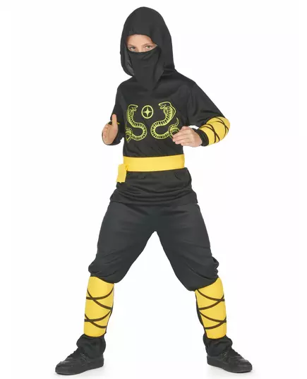 Kostium ninja czarno-żółty dla chłopca, Rozmiar: 10-12 lat (130-140 cm), image 4