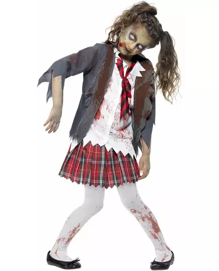 Uczennica Zombie kostium na Halloween, Rozmiar: 10-12 lat (145/158 cm), image 4