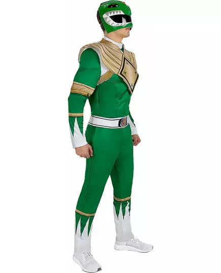 Zielony kostium Power Ranger™ dla dorosłych, Rozmiar: Medium, image 4