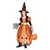 Halloweenowy kostium pomarańczowej wiedźmy dla dziewczynki, Rozmiar: 4-6 lat (110-120 cm)