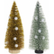 Choinka DKD Home Decor Poliester Drewno Pompony (2 pcs) (7 x 7 x 17 cm)
