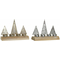 Świąteczny świecznik DKD Home Decor Metal Drewno (23 x 8 x 17 cm) (2 pcs) (4 Części)