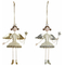 ozdoby świąteczne DKD Home Decor Metal Sznurek Anioł (13 x 9 x 23 cm) (2 pcs)