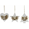 ozdoby świąteczne DKD Home Decor Serce Drewno Sznurek (12 x 3 x 12 cm) (3 pcs)