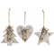 ozdoby świąteczne DKD Home Decor Drzewo Drewno (11 x 1 x 11 cm) (3 pcs)