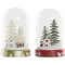 ozdoby świąteczne DKD Home Decor Dom Śnieżny Szkło (2 pcs) (11 x 11 x 17 cm)