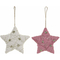 ozdoby świąteczne DKD Home Decor Wełna gwiazda (2 pcs) (15 x 2.5 x 14 cm)