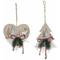 ozdoby świąteczne DKD Home Decor Serce Poliester Drewno MDF (2 pcs) (12 x 4 x 12 cm)