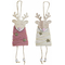 ozdoby świąteczne DKD Home Decor Poliester Wełna Drewno MDF Renifer (2 pcs) (6 x 3 x 18 cm)