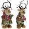 ozdoby świąteczne DKD Home Decor Renifer Poliester Sukienka (2 pcs) (10 x 15 x 34 cm)