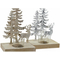 Świąteczny świecznik DKD Home Decor Drzewo Metal Drewno (13.5 x 10 x 22 cm) (2 pcs)