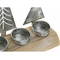 Świąteczny świecznik DKD Home Decor Metal Drewno (23 x 8 x 17 cm) (2 pcs) (4 Części)