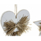 ozdoby świąteczne DKD Home Decor Serce Drewno Sznurek (12 x 3 x 12 cm) (3 pcs)