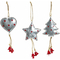Zestaw ozdób bożonarodzeniowych DKD Home Decor Serce Metal Drewno Sznurek (6 x 2 x 12 cm) (3 pcs)