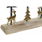 Świąteczny świecznik DKD Home Decor Metal Drewno (28 x 7.5 x 18 cm) (3 Części)