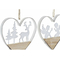 ozdoby świąteczne DKD Home Decor Metal Drewno Sznurek Jeleń (14 x 2 x 15 cm) (3 pcs)