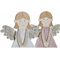 ozdoby świąteczne DKD Home Decor Anioł Wełna Drewno MDF (16 x 5 x 31 cm) (2 pcs)