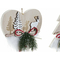 ozdoby świąteczne DKD Home Decor Serce Poliester Drewno MDF (2 pcs) (12 x 4 x 12 cm)