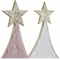 Choinka z gwiazdą DKD Home Decor Wełna Drewno MDF (2 pcs) (26.5 x 6 x 58 cm)