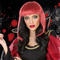 Peruka na Halloween 57702 Czerwony Czarny