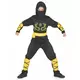 Kostium ninja czarno-żółty dla chłopca, Rozmiar: 4-6 lat (110-120 cm)