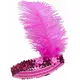 Opaska Charleston z cekinami i różowym piórkiem fuschia