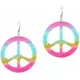 Peace &amp; love wielokolorowe plastikowe kolczyki dla dorosłych