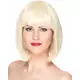 Luksusowa blond krótka kwadratowa peruka z grzywką
