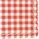 16 serwetek papierowych w kratkę gingham i złote falbanki, 33 x 33 cm