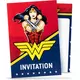 8 zaproszenia urodzinowe z kopertą Wonder Woman™ 10 x 16 cm