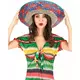 Dorosłe meksykańskie sombrero z czerwoną i niebieską obwódką