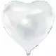 Biały balon aluminiowy w kształcie serca, 45 cm