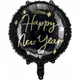Balon foliowy czarno-złoty Szczęśliwego Nowego Roku 45 cm