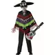 Kostium poncho ze szkieletem Dia de los Muertos dla dzieci, Rozmiar: 3-4 lat (98-115 cm)