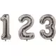 Balon foliowy srebrny numer 85 cm, Rozmiar: 7