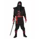 Czarno-czerwony kostium ninja dla mężczyzn, Rozmiar: X-Large