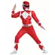 Czerwony kostium Power Rangers z muskulaturą dla dzieci, Rozmiar: 7–8 lat(124–136 cm)