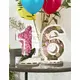 Biała konstrukcja z cyframi do balonów 64 cm, Rozmiar: 3