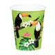 10 papierowych kubków w zielony tukan 21 cl, image 2