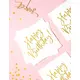 20 biało-złotych serwetek papierowych Happy Birthday o wymiarach 33 x 33 cm, image 2
