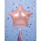 Balon foliowy w gwiazdki metaliczny różowe złoto 48 cm, image 2