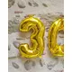 Balon foliowy złoty numer 33 cm, Rozmiar: 1, image 3