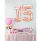 Balon foliowy cyfry różowe złoto 85 cm, Rozmiar: 4, image 3