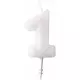 Świeca cyfrowa biała z brokatem 6,5 cm, Rozmiar: 5, image 3