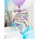 Balon foliowy cyfra srebrny 33 cm, Rozmiar: 2, image 4